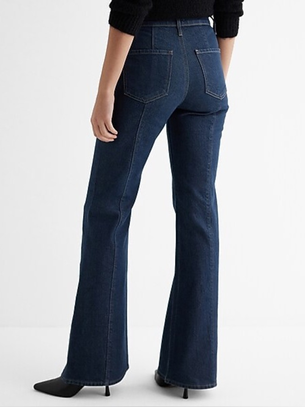 Express 70’s mid-Rise Flared Jeans Dark Blue size 6